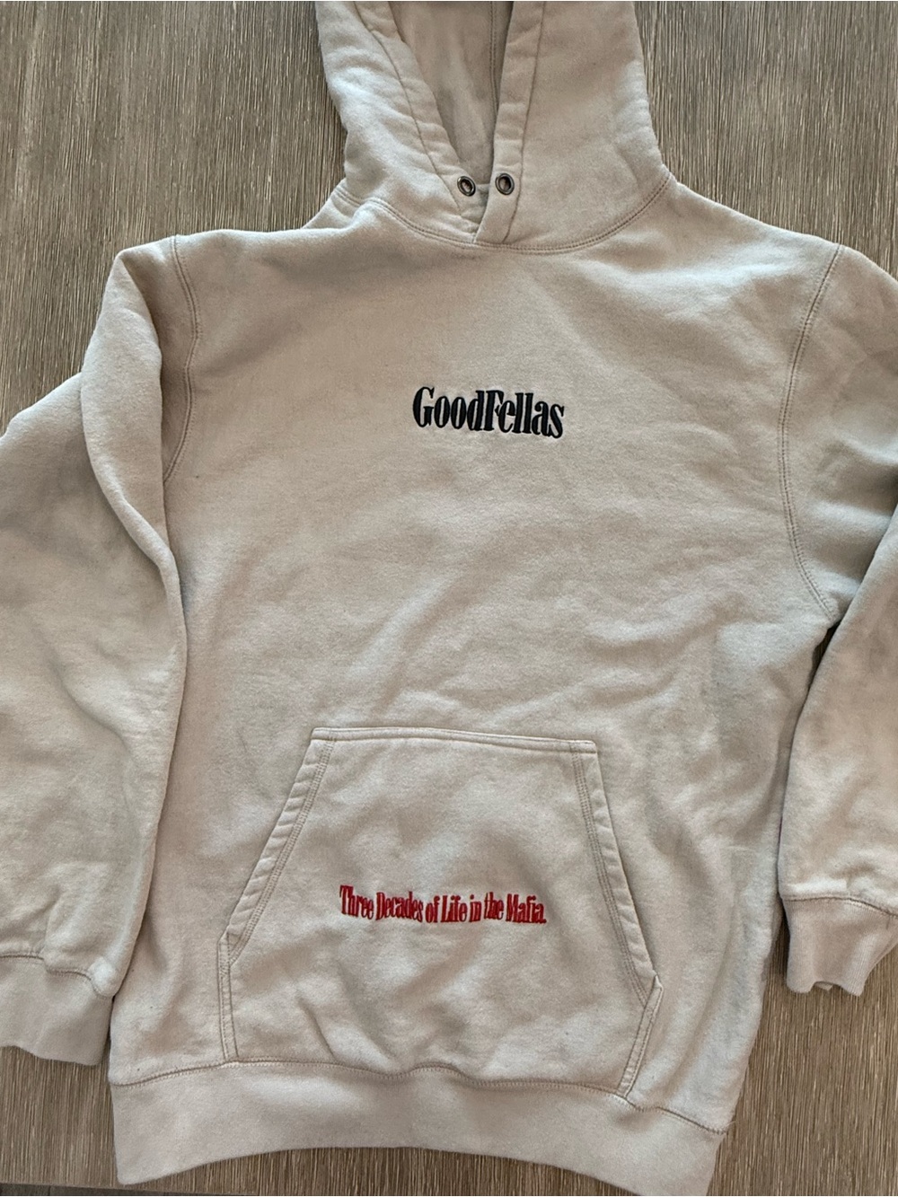Goodfellas x Shoe Palace Cream Graphic Hoodie Size Large